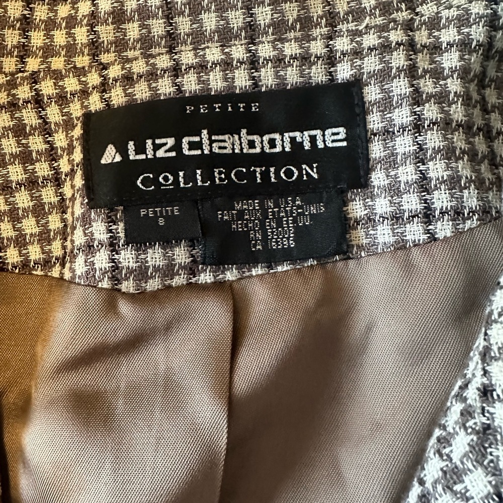 Vintage Liz Claiborne Houndstooth Blazer - Picture 2 of 3